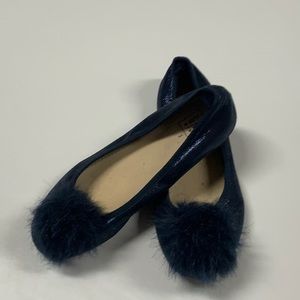 Girls blue ballet flats, big girl size 3